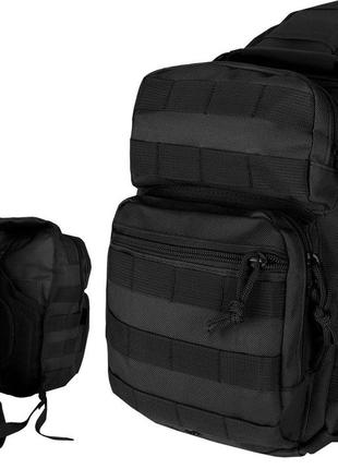Універсальний рюкзак однолямковий 9 літрів з системою molle mil-tec від sturm "assault" (14059102) black