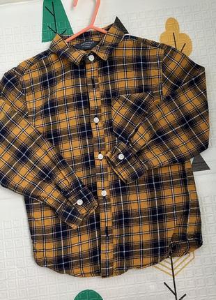 Рубашка в клетку хлопковая рубашка для мальчика 4-5 лет