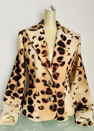Пиджак женский кашемировый леопардовый приталенный balizza