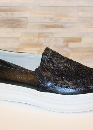 Слипоны женские черные т1107