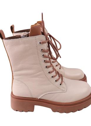 Ботинки женские farinni молочные натуральная кожа, 37