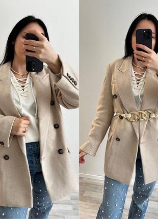 Теплый пиджак h&m, блейзер, короткое пальто, жакет