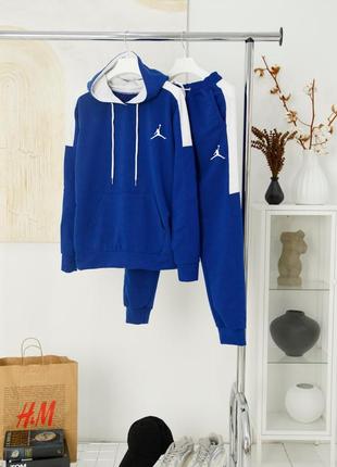 Качественный весенний спортивный костюм nike jordan white синий