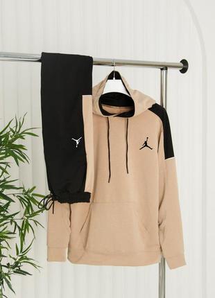 Якісний весняний спортивний костюм nike jordan  бежевий2 фото