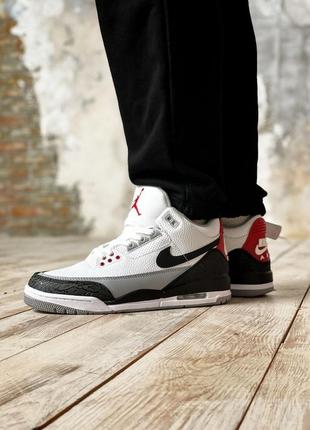 Nike air jordan 3 white, кроссовки мужские белые джордан 3, кроссовки мужественный найк джордан беллы
