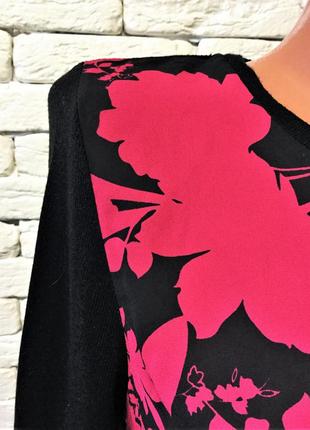 Тонкий джемпер-блуза с цветной, шифоновой вставкой2 фото