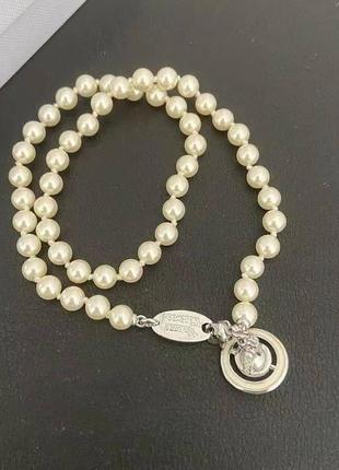 Намисто жіноче / чокер / з кулоном планета / "вселенська гармонія" / з логотипом / vivienne westwood