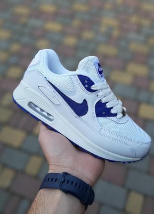 Женские кроссовки nike air max 90 белые с синим снижка sale &lt;unk&gt; smb1 фото