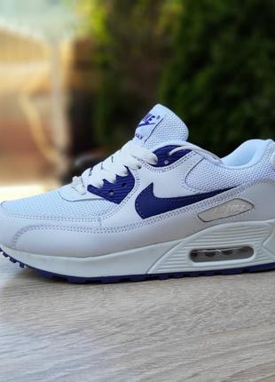 Женские кроссовки nike air max 90 белые с синим снижка sale &lt;unk&gt; smb4 фото