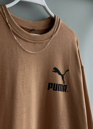 Світшот puma (жовтогарячий, принт)4 фото