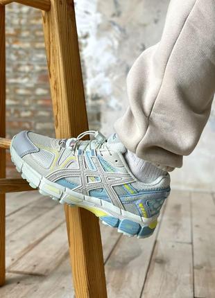 Asics gel kahana 8 white blue yellow 💛, жіночі кросівки асікс весна-осінь, кроссовки женские асикс