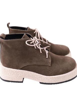 Ботинки женские aquamarin зеленые натуральная замша, 39