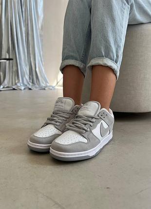 Кроссовки унисекс nike dunk серые 5