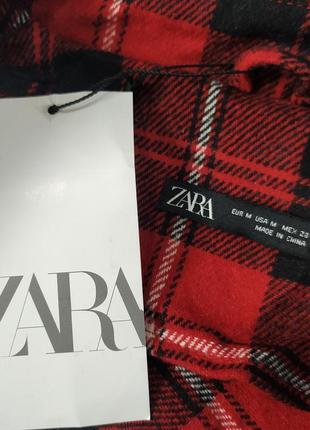 Куртка рубашка zara женская теплая фланель в клетку2 фото