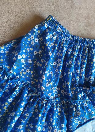 Трендовая легкая пышная юбка в цветочный принт талия на резиночке5 фото