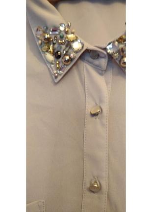 Блуза длинная удлиненная рубаха туника  рубашка с камнями5 фото