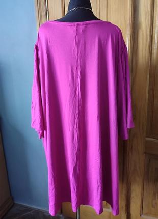 Блуза розовая спереди сборка- расширение широкий рукав супер-балта натуральная ткань7 фото