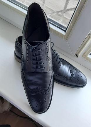 Оксфорди 👞 кожаные туфли броги черные классические hugo boss