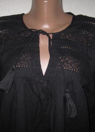 Тонкая хлопковая блуза с кружевом missguided р-р123 фото