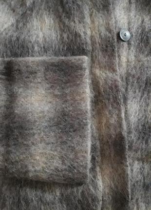 Шикарное итальянское дорогое клетчатое пальто кокон с альпакой patrizia pepe8 фото
