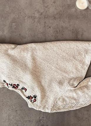 Вінтажний короткий кардиган етно з вишивкою з льону та шерсті spieth & wensky7 фото