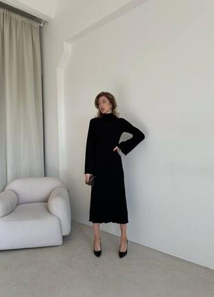 🎨 черное, белое! шикарное женское платье миди жатка плиссе плиссе плиссе черный черное женское платье-женское мыди миди миди