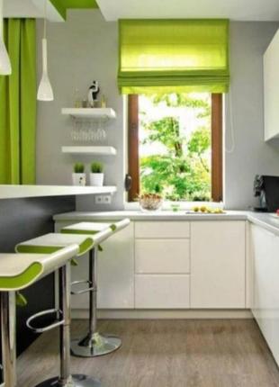 Штори легкі декоративні яскраві кислотні неон на стрічці/ готові штори комплект