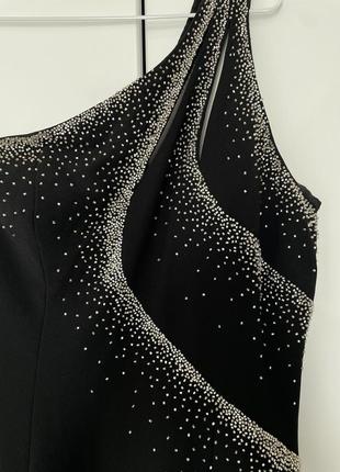 Вечернее асимметричное платье / черное платье black tie длина макси / размер м2 фото