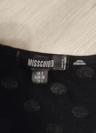 Чорний боді у великий горох. missguided. розмір s-m4 фото