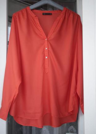 Яскрава червона блуза, рубашка m&s xxl uk 20