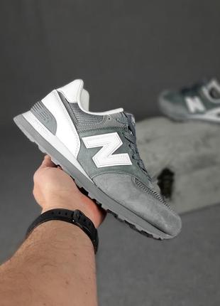 Жіночі кросівки new balance 574 сірі з білим знижка sale | smb2 фото