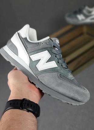 Жіночі кросівки new balance 574 сірі з білим знижка sale | smb5 фото