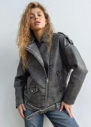 Шкіряна куртка-косуха "vintage"