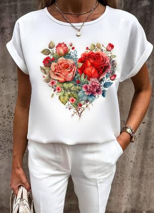 Блузка софт жіноча принт блуза футболка топ майка сорочка