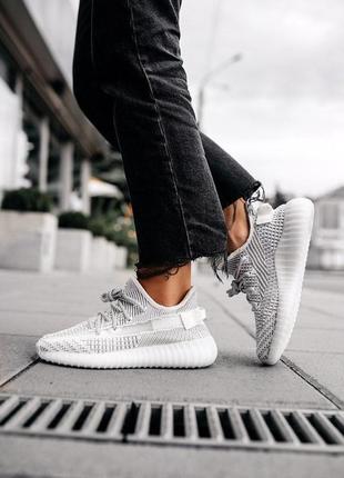 Adidas yeezy boost 350 кроссовки адидас белый цвет рефлективные (36-45)💜3 фото