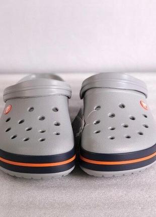 Крокс крокбенд клог світло- сірі  crocs crocband  light grey/bright cobalt6 фото