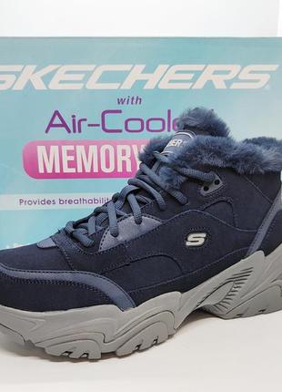 Замшеві теплі черевики skechers stamina оригінал