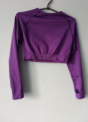 Рашгард кофта топ с рукавами фиолетовый базовый классический4 фото