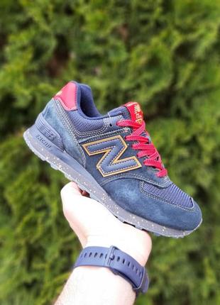 Женские кроссовки new balance 574 джинсовые с красным скидкостью sale &lt;unk&gt; smb3 фото