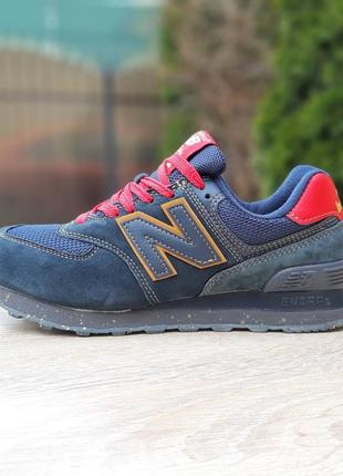 Женские кроссовки new balance 574 джинсовые с красным скидкостью sale &lt;unk&gt; smb5 фото