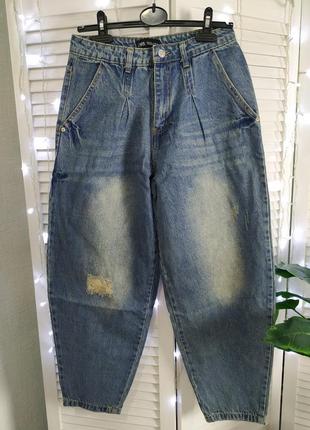 Джинси слоучі zara вільного крою зі зборочками zara authentic slouchy джинси з високою талією3 фото