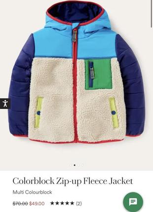 Новая фирменная куртка на весну colorblock zip-up fleece jacket4 фото