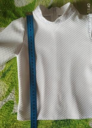 Белоснежная кофточка блузочка на девочку 1-2 года.4 фото