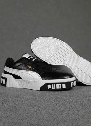 Женские кроссовки puma cali черные с белым скидка sale &lt;unk&gt; smb1 фото