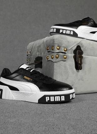 Женские кроссовки puma cali черные с белым скидка sale &lt;unk&gt; smb5 фото