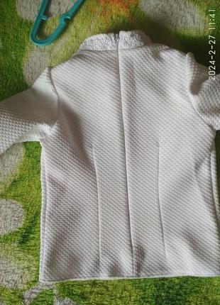 Белоснежная кофточка блузочка на девочку 1-2 года.7 фото