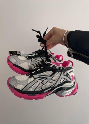 Balenciaga runner trainer black / pink / silver premium