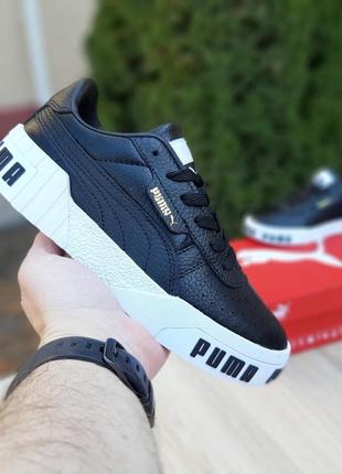 Жіночі кросівки puma cali чорні на білій знижка sale | smb