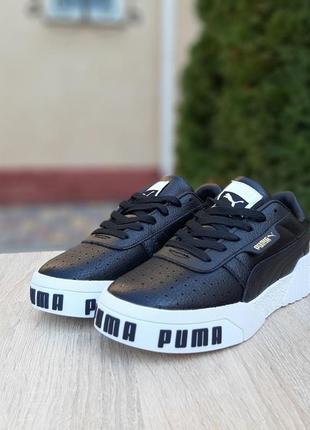 Женские кроссовки puma cali черные на белой скидке sale &lt;unk&gt; smb7 фото