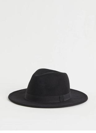 Фетровая черная шляпа h&amp;m